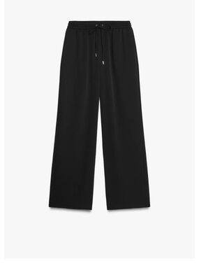 Zara BLACK ELASTIC WAIST FLOWY PANTS